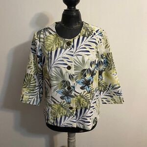 Vicki Wayne Floral  print 3/4 sleeves blazer, size 14